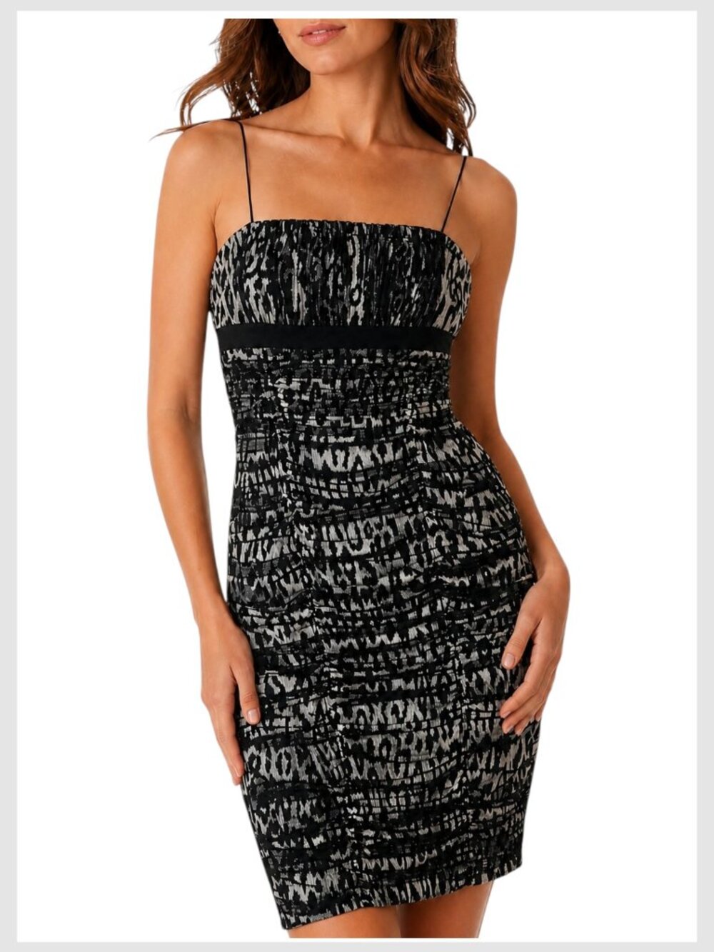 Di Hera Silk Mini Dress Leopard Print Ruched Size 2